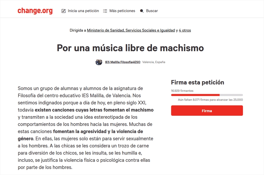 Firma por una música libre de machismo