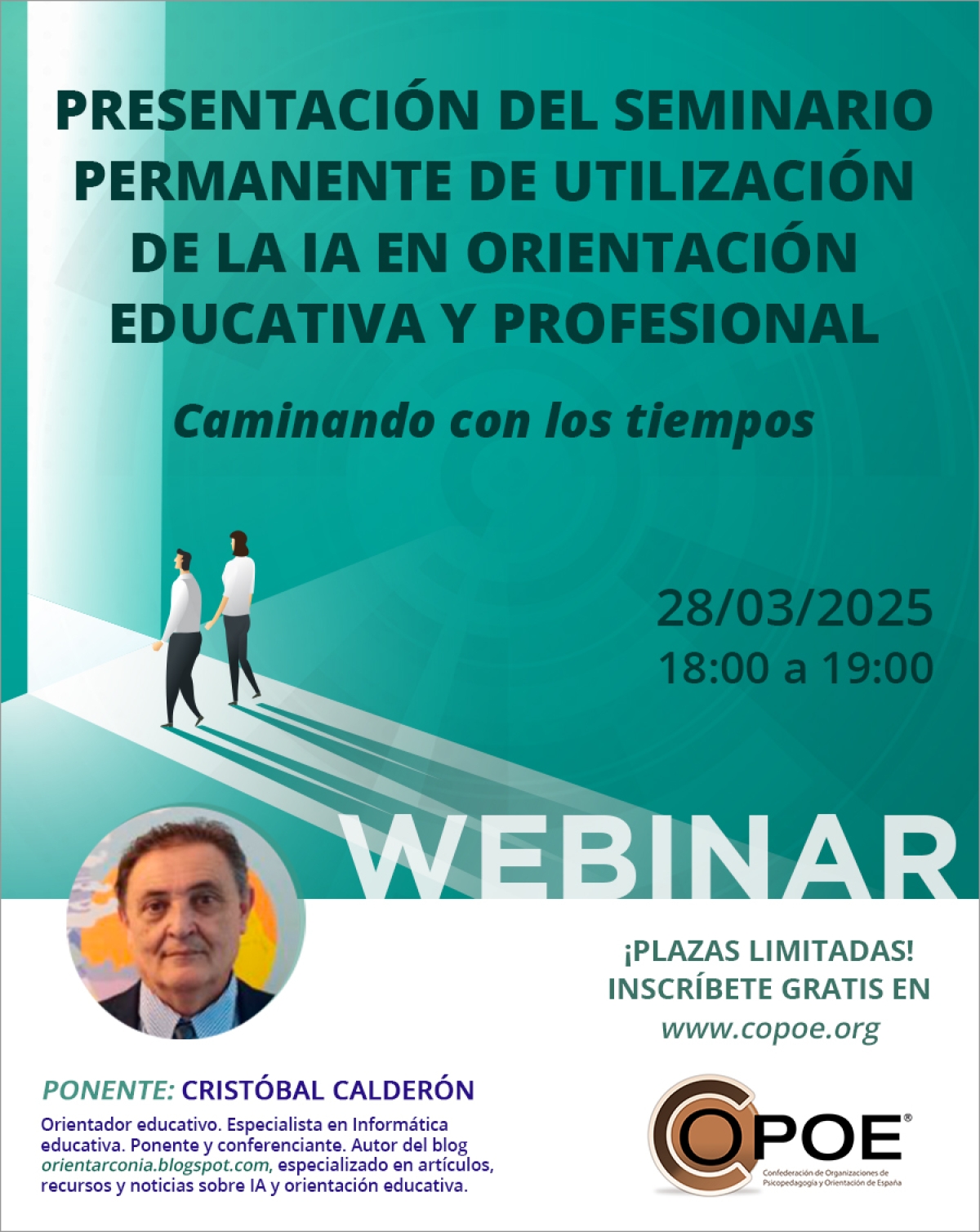 Webinar de presentación del &quot;Seminario permanente de utilización de la IA en Orientación educativa y profesional&quot;, 28 de marzo
