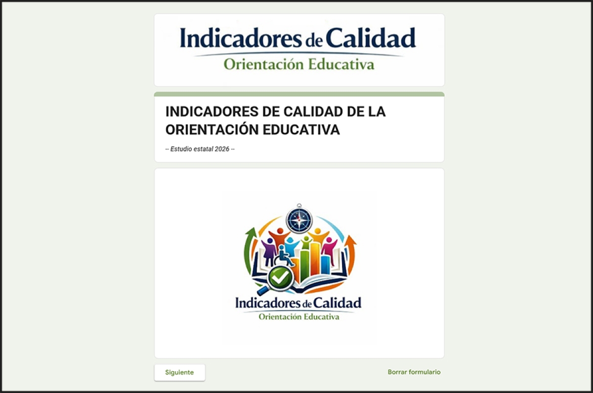 Formulario para valorar los indicadores de calidad en orientaci&oacute;n educativa