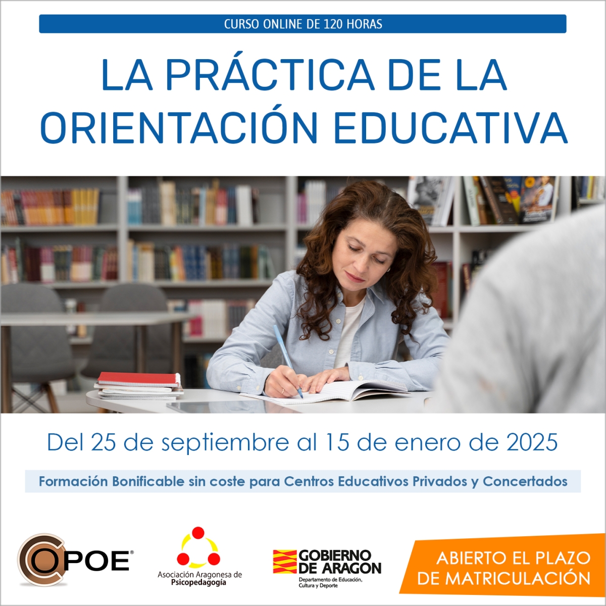 Curso online de COPOE &quot;La práctica de la Orientación educativa”, del 13 de septiembre al 26 de diciembre de 2023