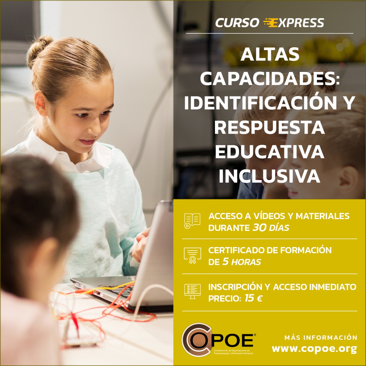 Curso expr&eacute;s de COPOE: "Altas Capacidades: Identificaci&oacute;n y respuesta educativa inclusiva"